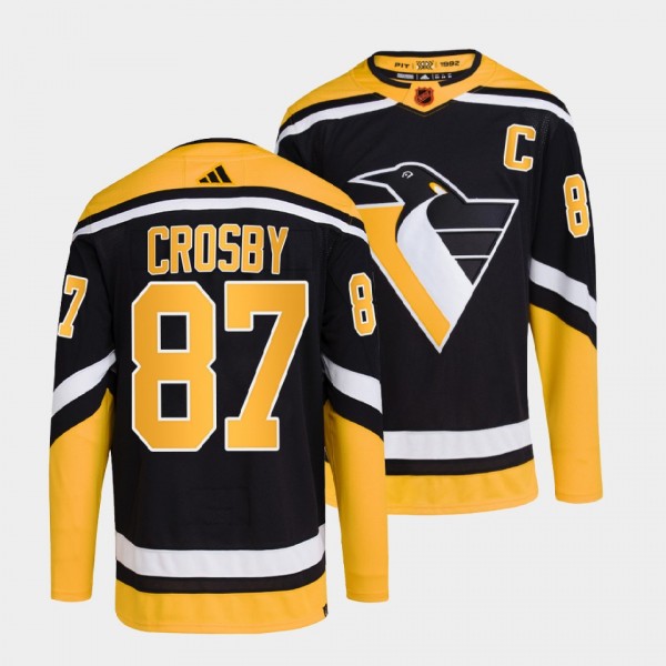 Sidney Crosby Pittsburgh Penguins 2022 Reverse Retro 2.0 Black #87 Authentic Primegreen Jersey Men's