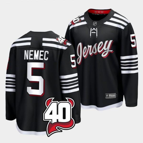 Simon Nemec New Jersey Devils Alternate Black 40th...