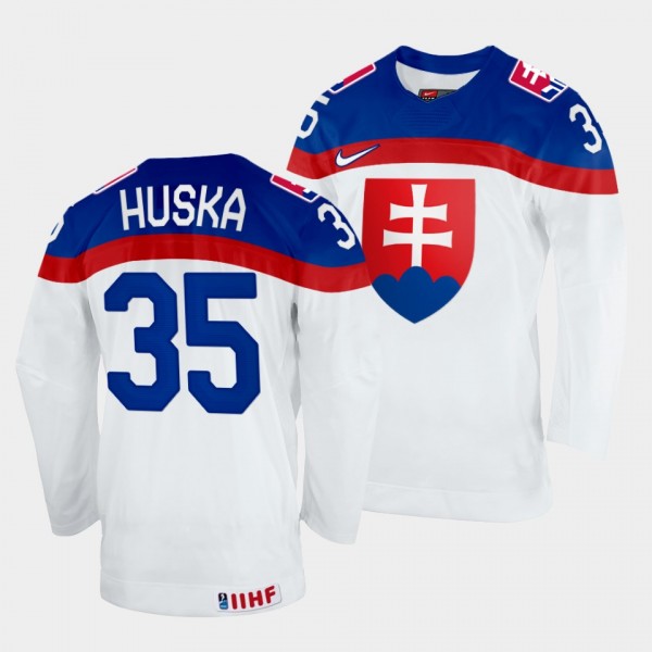Slovakia Hockey #35 Adam Huska 2022 IIHF World Championship White Jersey Home