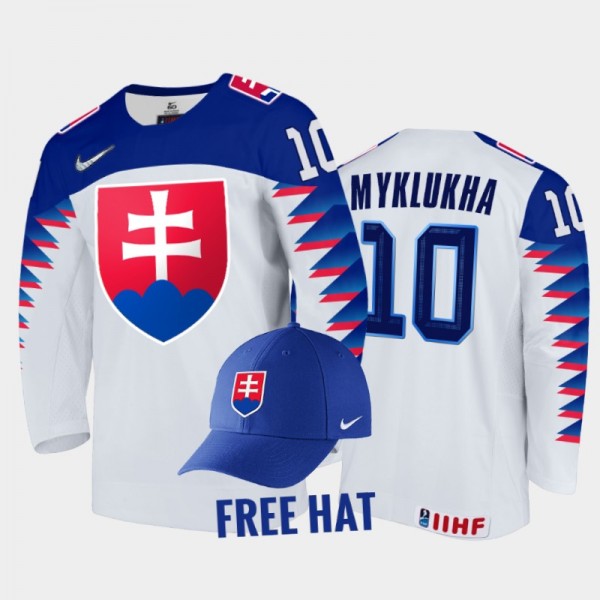 Oleksii Myklukha Slovakia Hockey White Free Hat Je...