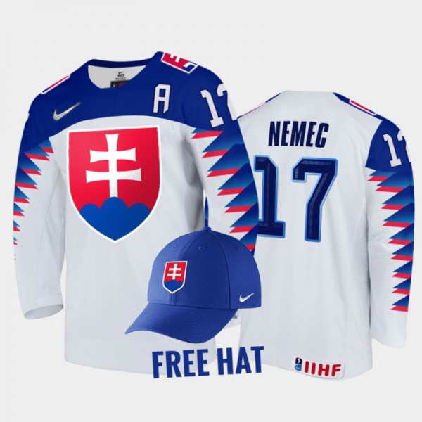 Simon Nemec Slovakia Hockey White Free Hat Jersey ...