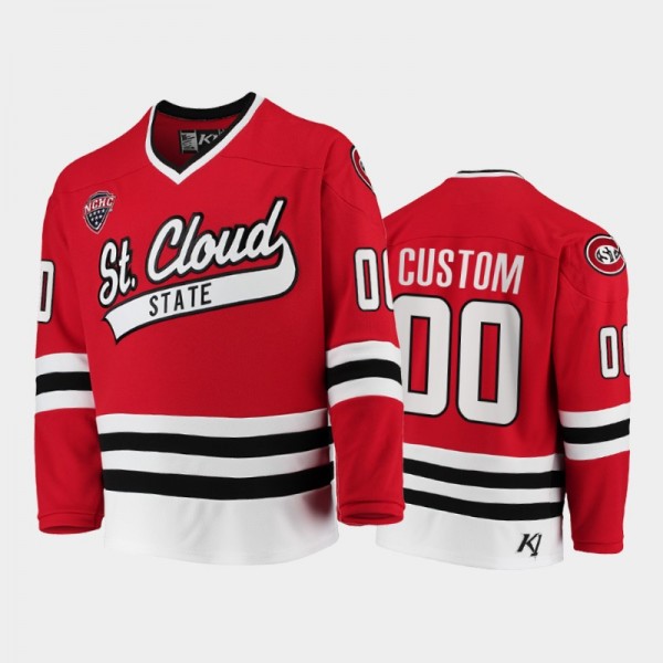 St. Cloud State Huskies Jack Peart #23 College Hockey Red Away Jersey 2021-22