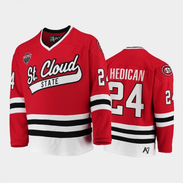 St. Cloud State Huskies Matt Cullen #9 College Hockey Red Away Jersey