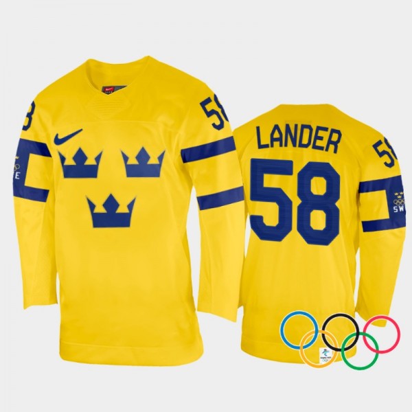 Sweden Hockey Anton Lander 2022 Winter Olympics Ye...