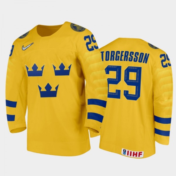 Daniel Torgersson Sweden Hockey Gold Home Jersey 2...