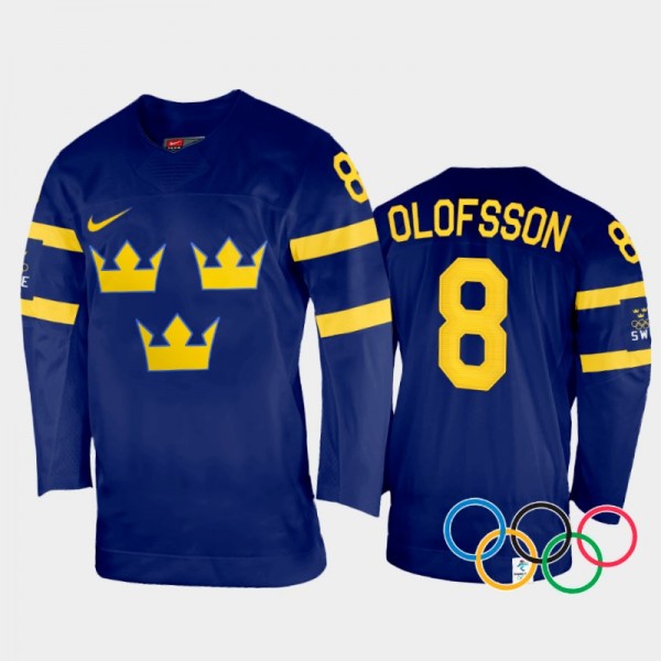 Fredrik Olofsson Sweden Hockey Navy Away Jersey 20...