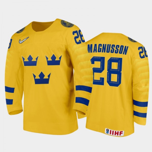 Oskar Magnusson Sweden Hockey Gold Home Jersey 202...