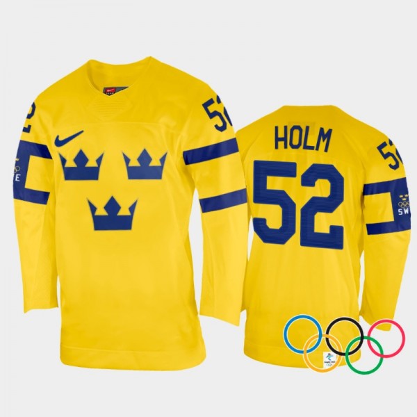 Sweden Hockey Philip Holm 2022 Winter Olympics Yel...