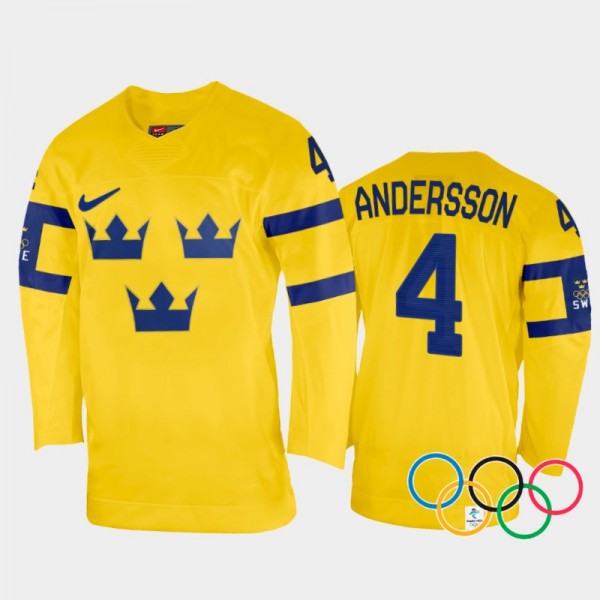 Linnea Andersson Sweden Women's Hockey Yellow Home...