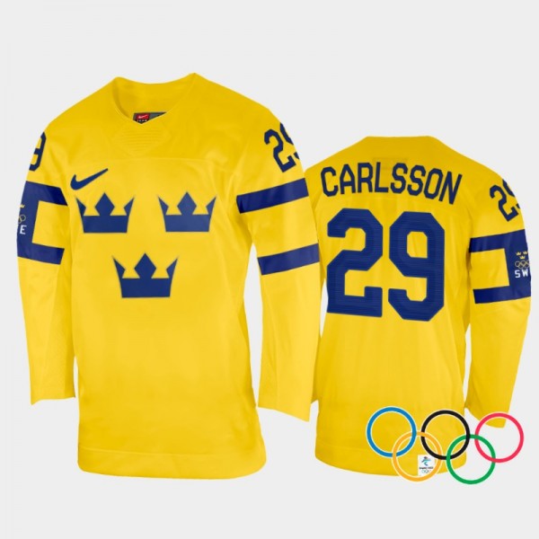 Olivia Carlsson Sweden Women's Hockey Yellow Home ...