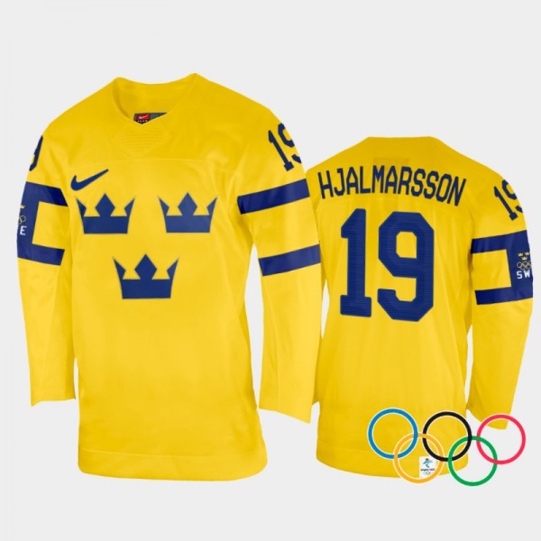 Sara Hjalmarsson Sweden Women's Hockey Yellow Home...