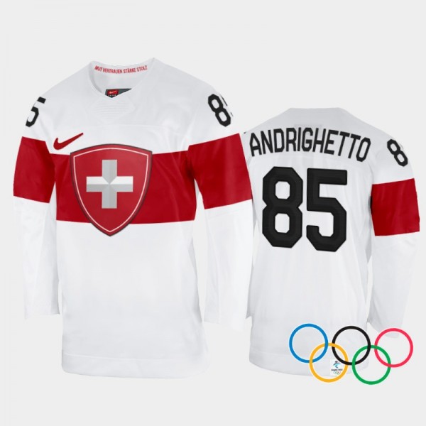 Sven Andrighetto Switzerland Hockey White Away Jer...