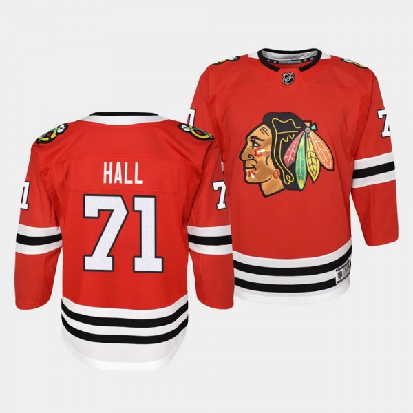 Chicago Blackhawks #71 Taylor Hall Home Premier Player Red Youth Jersey