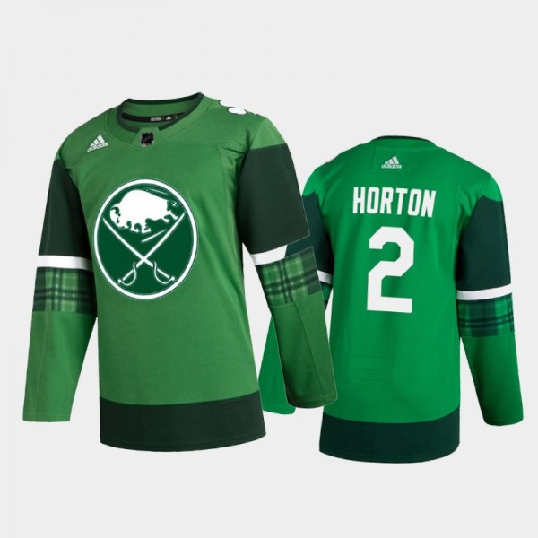 Buffalo Sabres Tim Horton #2 2020 St. Patrick's Day Authentic Player Jersey Green