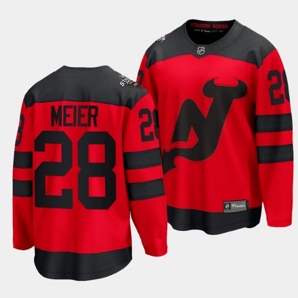 Timo Meier New Jersey Devils 2024 NHL Stadium Series Red Jersey #28 Breakaway Player
