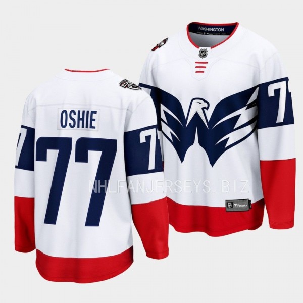 2023 NHL Stadium Series TJ Oshie Jersey Washington Capitals White #77 Breakaway Player Men'