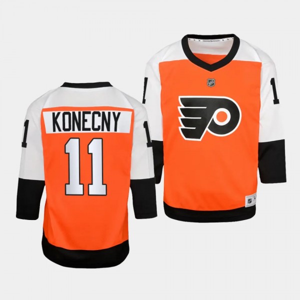 Travis Konecny Philadelphia Flyers Youth Jersey 2023-24 Home Burnt Orange Replica Player Jersey