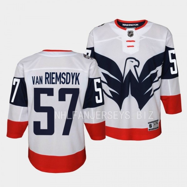 Washington Capitals #57 Trevor van Riemsdyk 2023 NHL Stadium Series Player White Youth Jersey