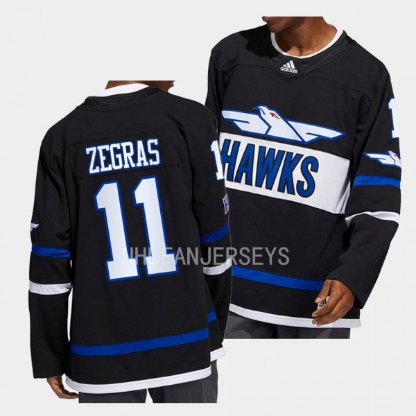 Hawks Trevor Zegras Anaheim Ducks Black #11 Authen...