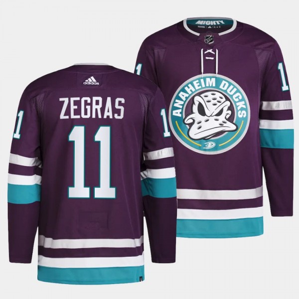 Anaheim Ducks 2023-24 30th Anniversary Trevor Zegras #11 Purple Primegreen Jersey Men's