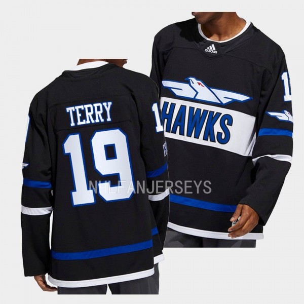 Hawks Troy Terry Anaheim Ducks Black #19 Authentic...