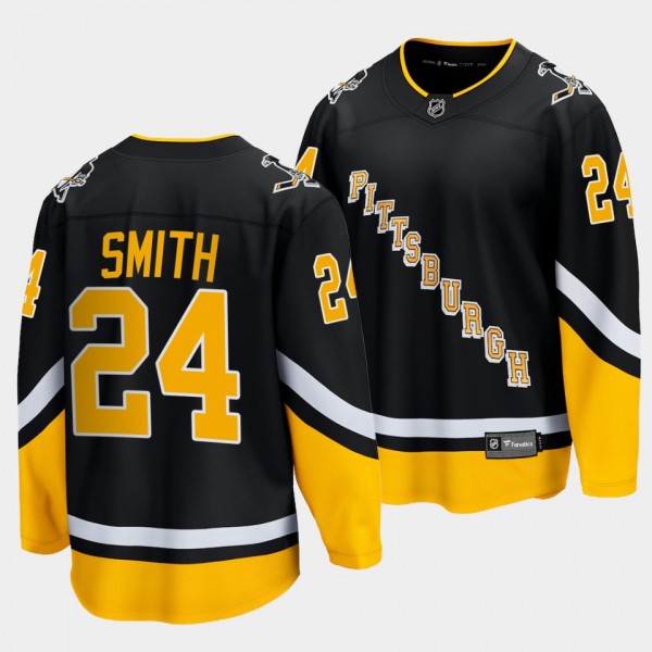 Ty Smith Penguins #24 Alternate Jersey Black Breakaway Player