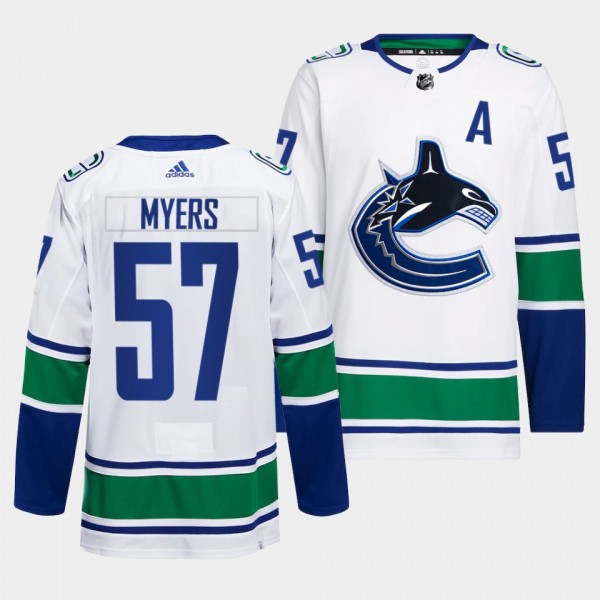 Vancouver Canucks Away Tyler Myers #57 White Jerse...