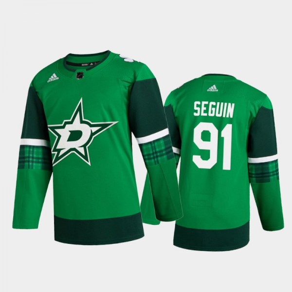 Dallas Stars Tyler Seguin #91 2020 St. Patrick's Day Authentic Player Jersey Green