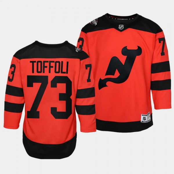 New Jersey Devils #73 Tyler Toffoli 2024 NHL Stadium Series Premier Player Red Youth Jersey