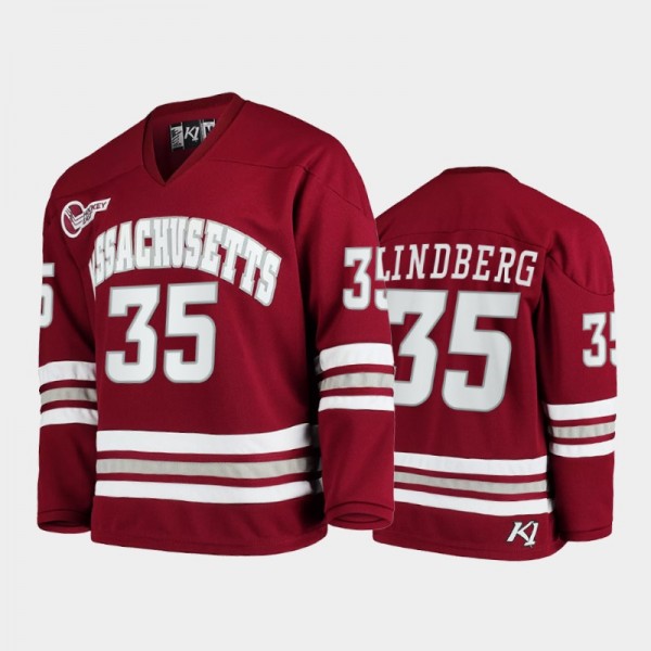 Filip Lindberg #35 UMass Minutemen 2021-22 College Hockey Maroon Jersey