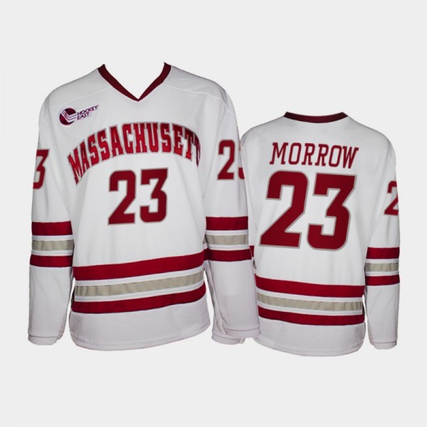 UMass Minutemen Scott Morrow #23 College Hockey White Replica Jersey 2021-22