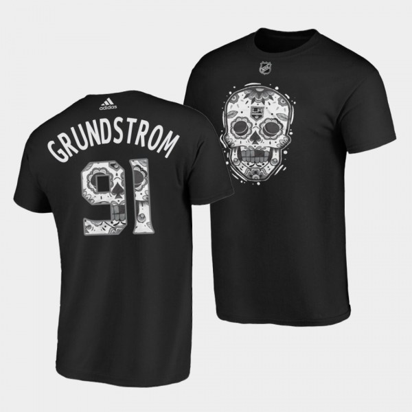 Carl Grundstrom #91 Los Angeles Kings T-Shirt Unisex sugar skull Dia De Los Metros Night Black Tee