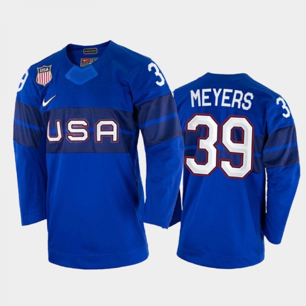 USA Hockey Ben Meyers 2022 Winter Olympics Royal #...