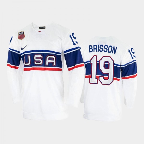 Brendan Brisson USA Hockey White Jersey 2022 Winte...