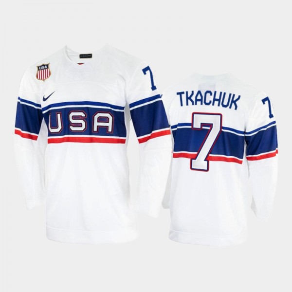 Keith Tkachuk USA Hockey White Silver Medal Jersey...