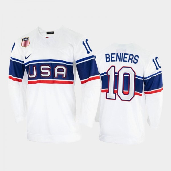 Matty Beniers USA Hockey White Jersey 2022 Winter ...