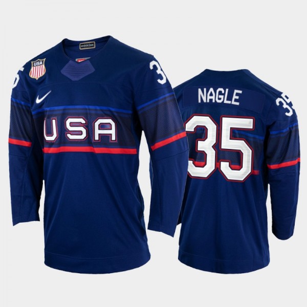 Pat Nagle USA Hockey Blue Jersey 2022 Winter Olymp...