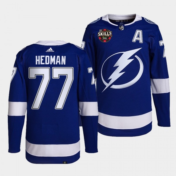Victor Hedman Lightning 2022 NHL All-Star Skills Winner Blue Jersey #77 Hardest Shot