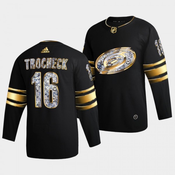 Vincent Trocheck Carolina Hurricanes 2022 Stanley Cup Playoffs #16 Black Diamond Edition Authentic Jersey
