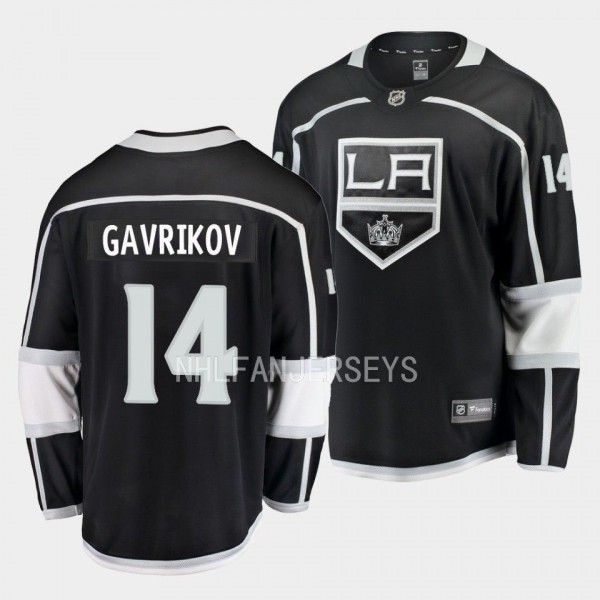 Los Angeles Kings Vladislav Gavrikov Home Black Br...
