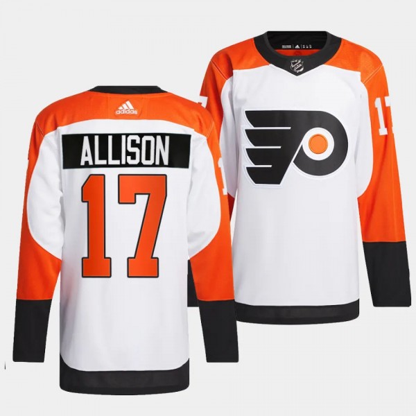 Philadelphia Flyers 2023-24 Authentic Wade Allison #17 White Jersey Away