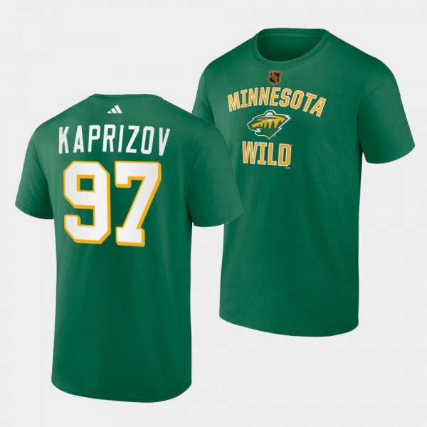 Minnesota Wild Reverse Retro 2.0 Kirill Kaprizov #97 Green T-Shirt Wheelhouse
