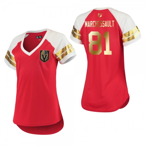 Women's Vegas Golden Knights Jonathan Marchessault #81 Golden Edition 2019 Mother's Day Red T-Shirt