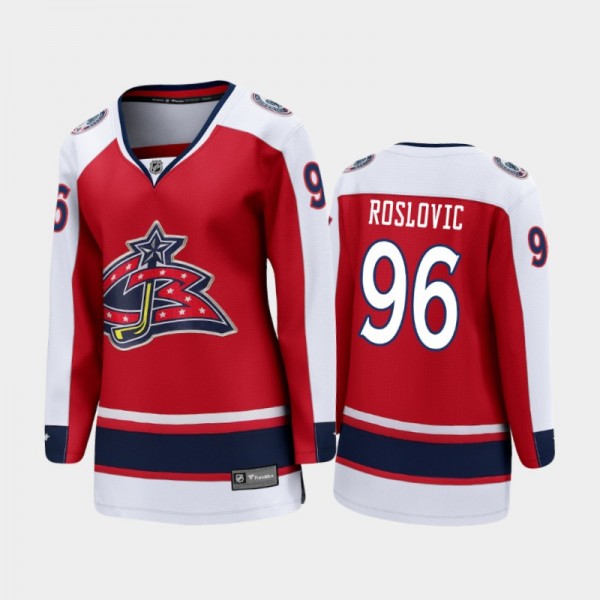 Women Columbus Blue Jackets Jack Roslovic #96 2021 Special Edition Jersey - Red