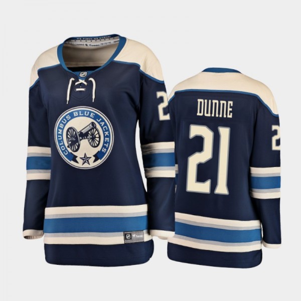 2021 Women Columbus Blue Jackets Josh Dunne #21 Alternate Jersey - Blue
