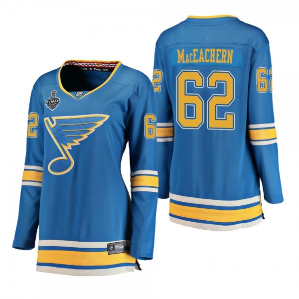 Women's St. Louis Blues Mackenzie MacEachern #62 2019 Stanley Cup Final Alternate Breakaway Blue Jersey