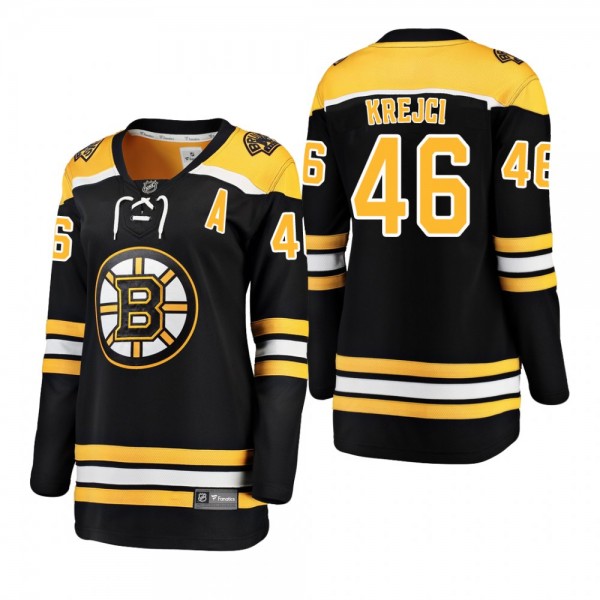 Women's David Krejci #46 Boston Bruins Home Breakaway Player Black Bargain Jersey