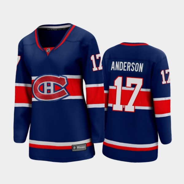 2020-21 Women's Montreal Canadiens Josh Anderson #17 Special Edition Jersey - Blue