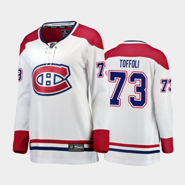 2020-21 Women's Montreal Canadiens Tyler Toffoli #73 Away Breakaway Player Jersey - White