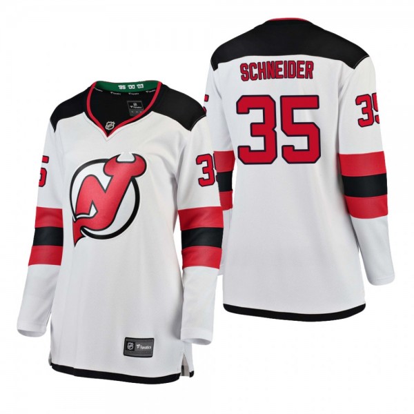 Women's Cory Schneider #35 New Jersey Devils Away Breakaway Player White Bargain Jersey